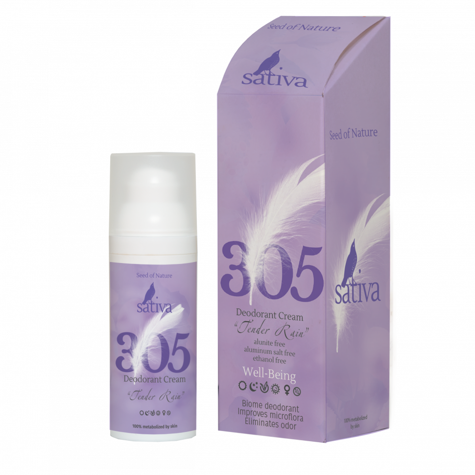 Sativa №305 Крем-дезодорант "Теплый дождь", 50 мл