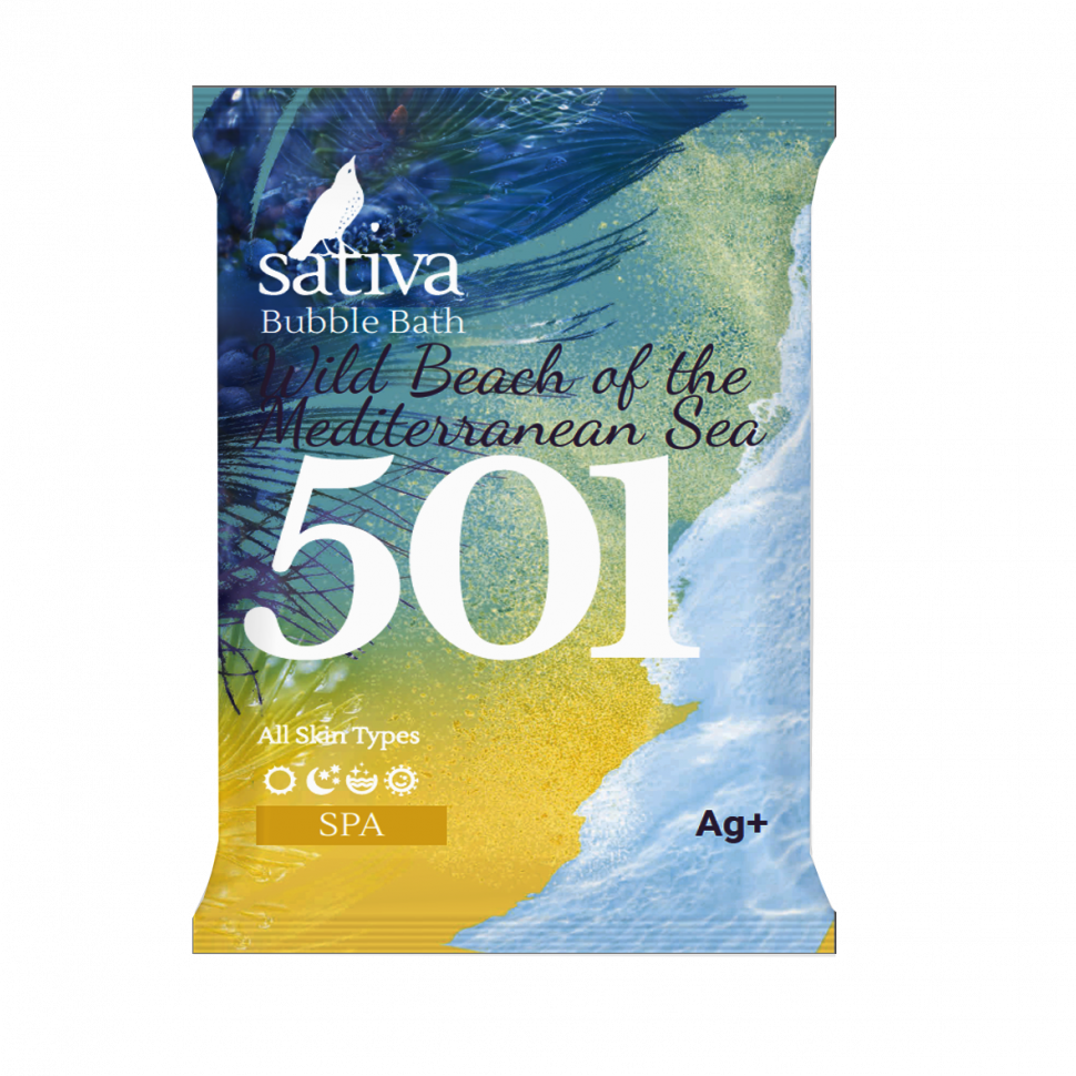 Sativa №501 Пена для ванны "Дикий пляж Средиземного моря", 15 гр