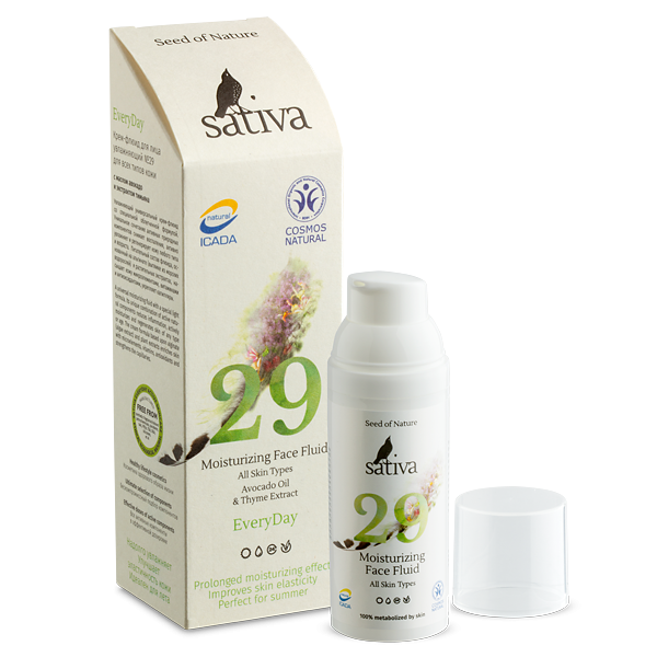 Sativa №29 Крем-флюид для лица увлажняющий для всех типов кожи, 50 мл