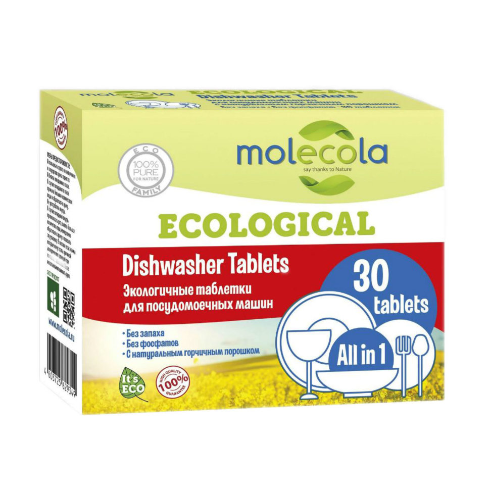 MOLECOLA Экологичные таблетки для посудомоечных машин, 30 шт