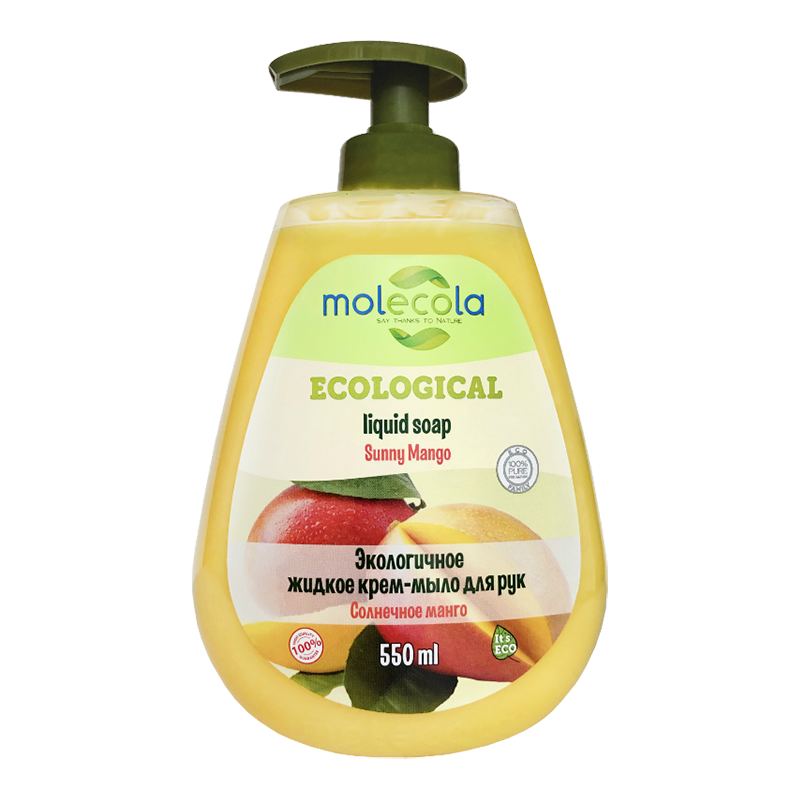 MOLECOLA - Крем-мыло для рук Солнечное Манго экологичное, 550 мл
