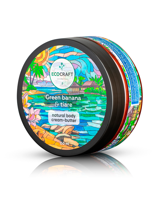 EcoCraft Крем-масло для тела "Green banana and tiare / Зеленый банан и тиаре", 150 мл