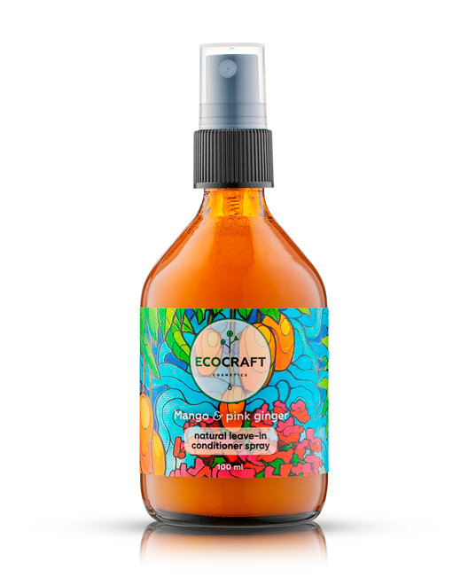 EcoCraft Спрей-кондиционер для роста и против выпадения волос несмываемый "Mango and pink ginger / Манго и розовый имбирь", 100 мл