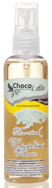 ChocoLatte - Натуральная вода для волос БИО-ТОНИК с пребиотиками ПРИРОДНЫЙ БАЛАНС для сухих и поврежденных волос, 100 мл