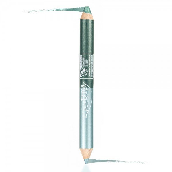 PuroBio Двойной карандаш для глаз + тени (сине-зеленый/изумрудно-зеленый), 2,8 гр