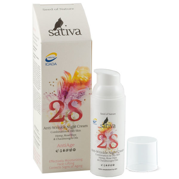 Sativa №28 Крем-флюид ночной для профилактики  и коррекции морщин 50мл