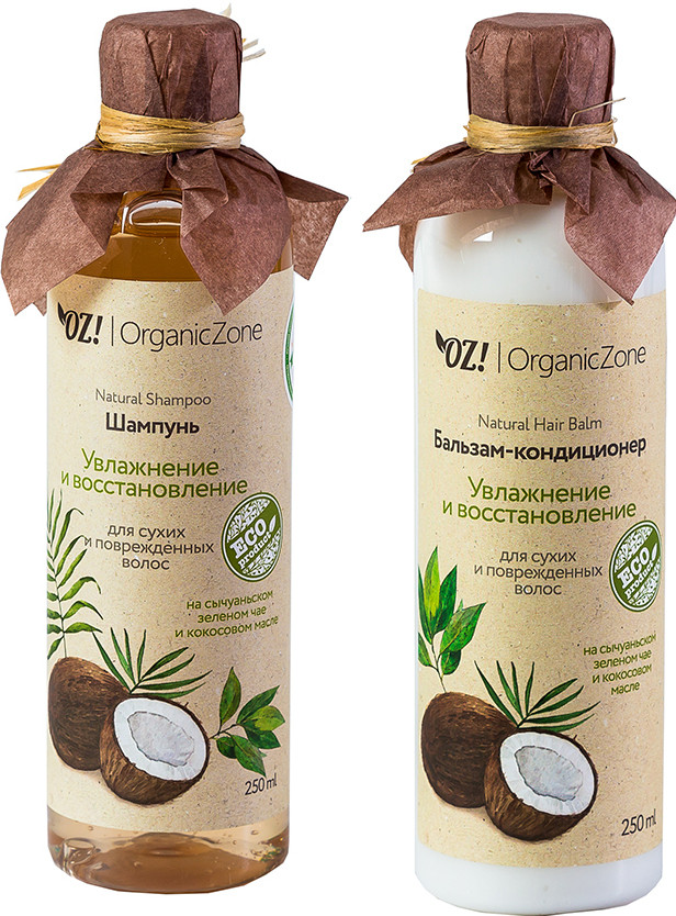 OrganicZone Комплект из шампуня и бальзама "Увлажнение и восстановление"